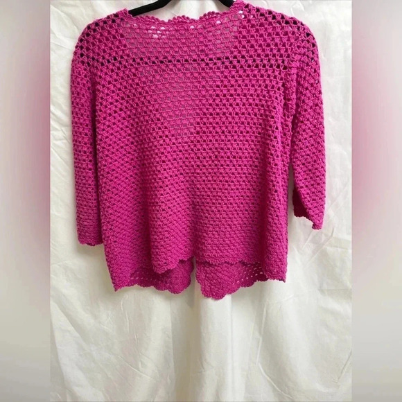 Women’s Size M Pink Lace 2/3 Length Sleeve Sweater - Picture 2 of 5